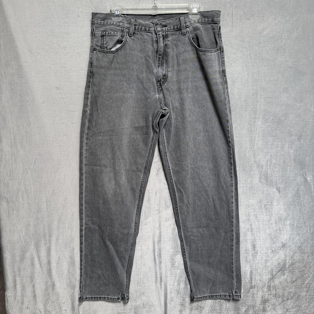 Levis 550 Jeans Mens 33x32 Gray Light Wash Relaxed Tapered Denim Cotton